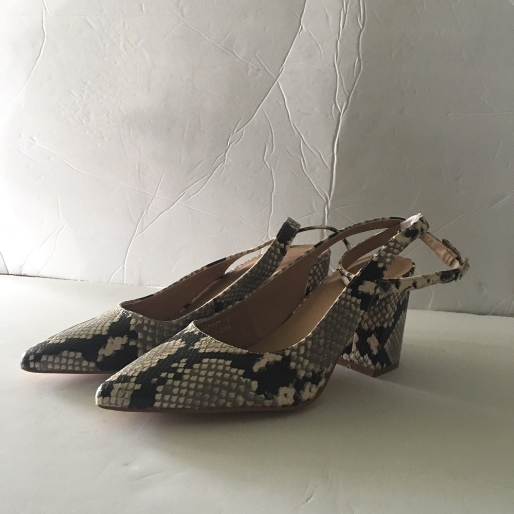 ASOS Snakeskin Sling Back/Wrap Around Ankle Strap